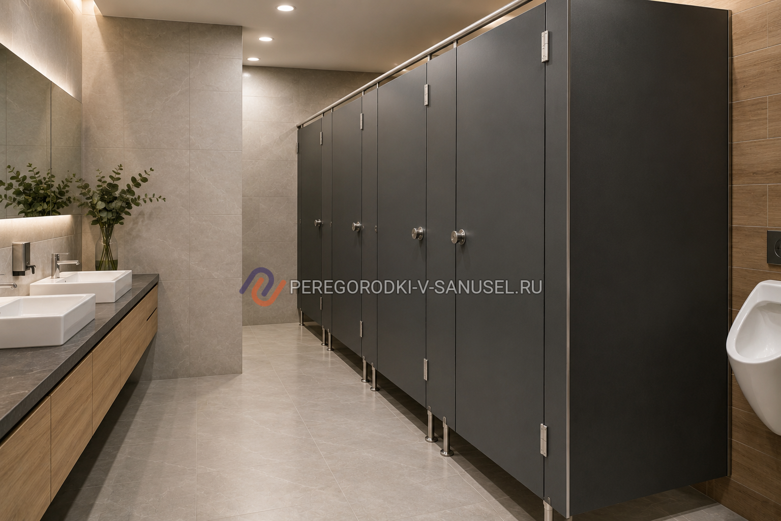 темные сантехнические перегородки